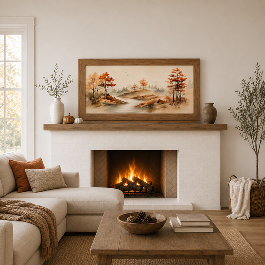 Autumn River Landscape Wall Art