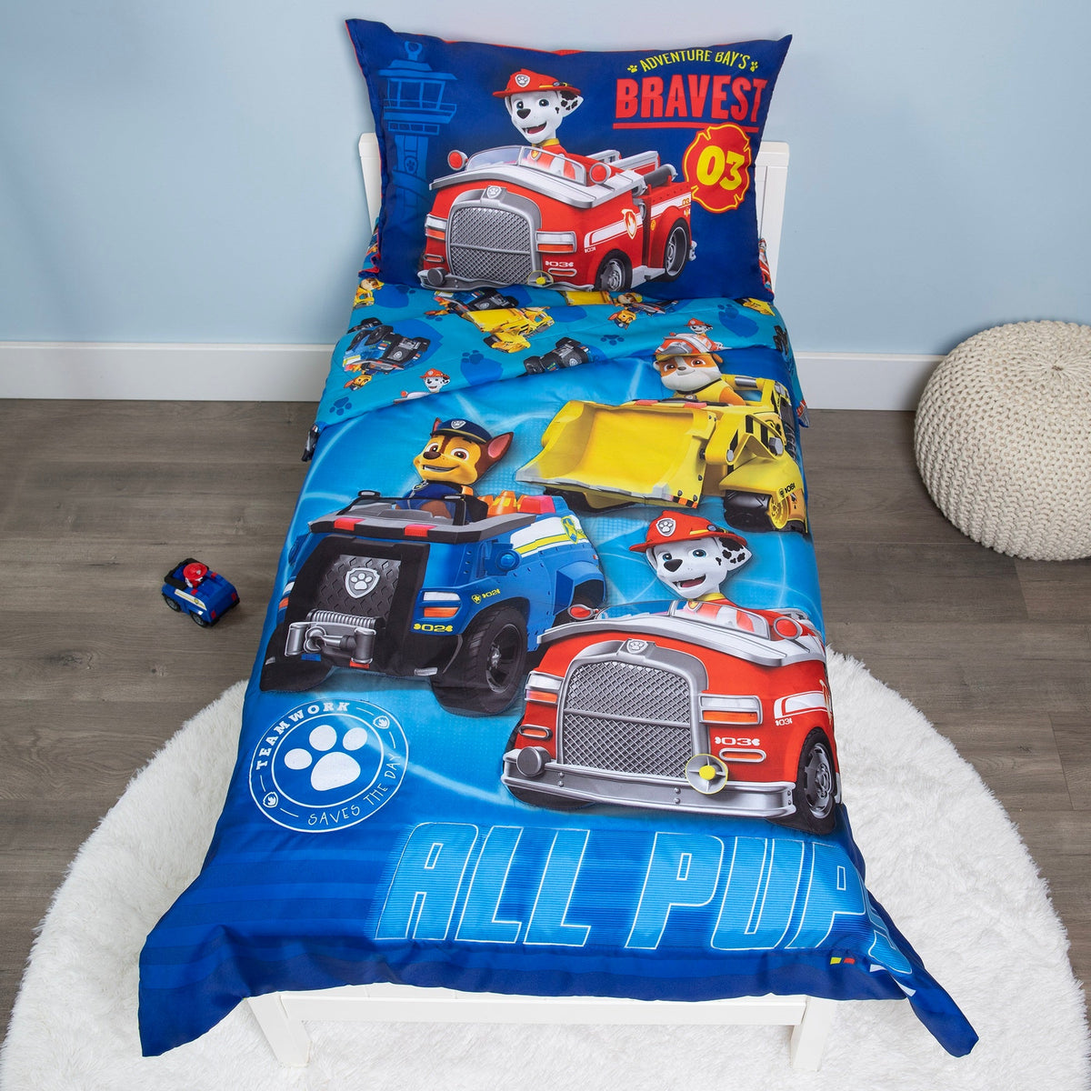 Paw Patrol Calling All Pups 4 Piece Toddler Bed Set