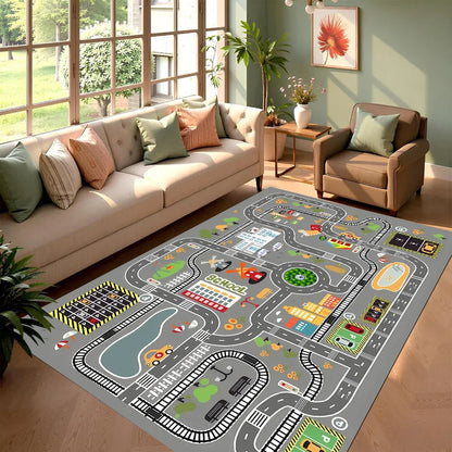 City & Race Track Carpet Series Non Slip Soft Easy To Clean