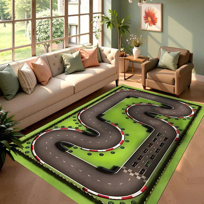 City & Race Track Carpet Series Non Slip Soft Easy To Clean