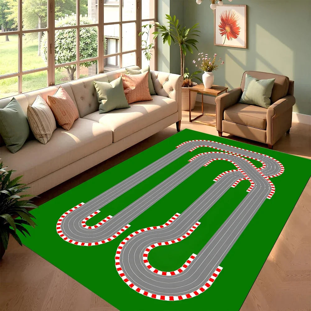 City & Race Track Carpet Series Non Slip Soft Easy To Clean