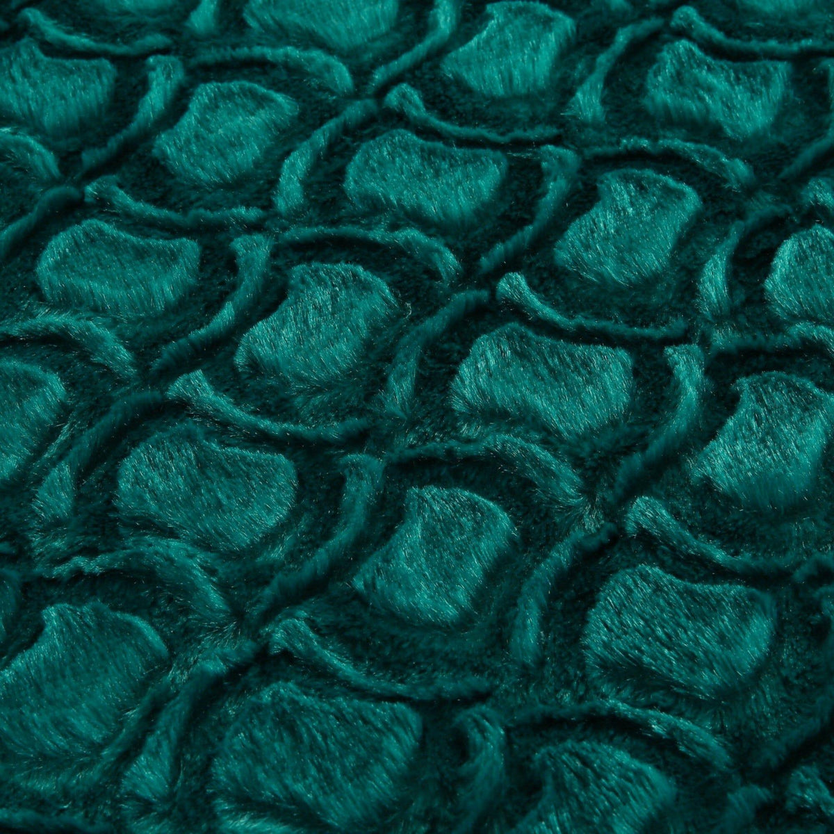 Emerald Green Blue Faux Fur Sherpa Throw Blanket