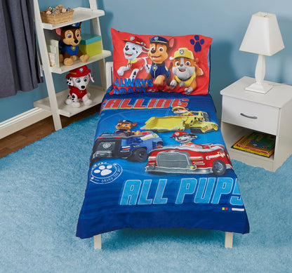 Paw Patrol Calling All Pups 4 Piece Toddler Bed Set