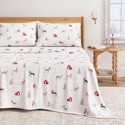 Turkish Cotton Christmas Flannel Sheet Set