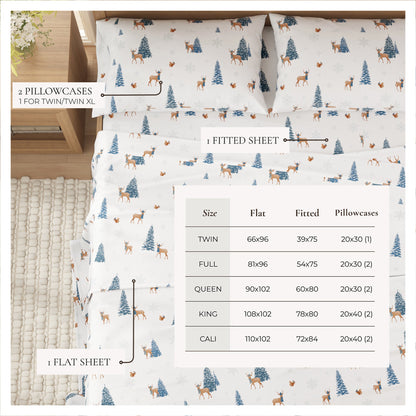 Turkish Cotton Christmas Flannel Sheet Set