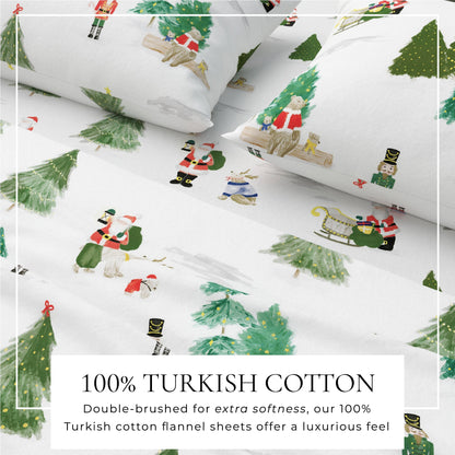 Turkish Cotton Christmas Flannel Sheet Set
