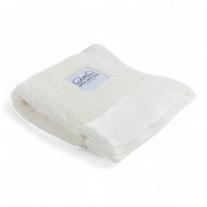 Classic Baby Lovey with Satin Trim in Chenille Cozy, Ivory