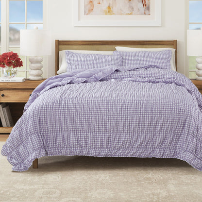 Gingham Printed Quilt Set
