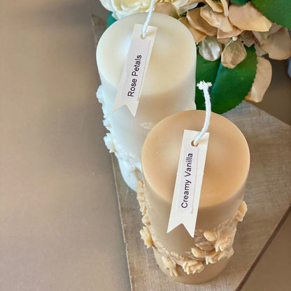 Floral Pillar Candle
