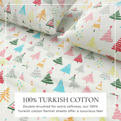 Turkish Cotton Christmas Flannel Sheet Set