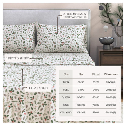 Turkish Cotton Christmas Flannel Sheet Set