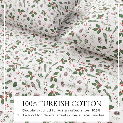 Turkish Cotton Christmas Flannel Sheet Set