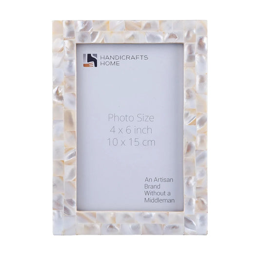 Mother of Pearl Inlay Picture Frame White