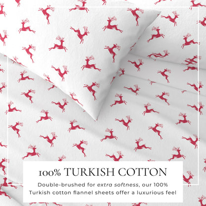 Turkish Cotton Christmas Flannel Sheet Set