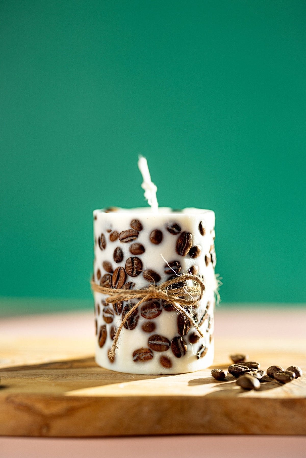 Handcrafted Coffee Bean Pillar Candle