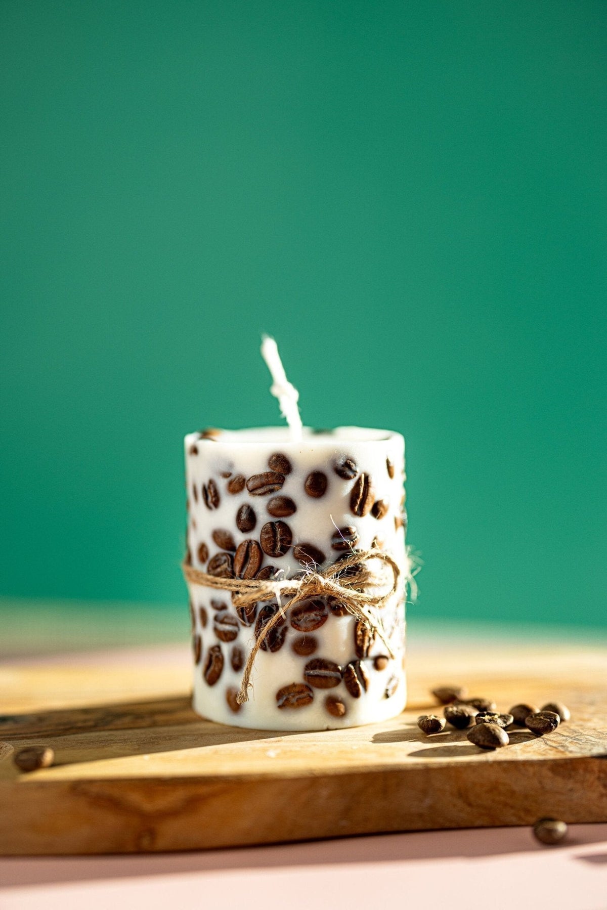 Handcrafted Coffee Bean Pillar Candle