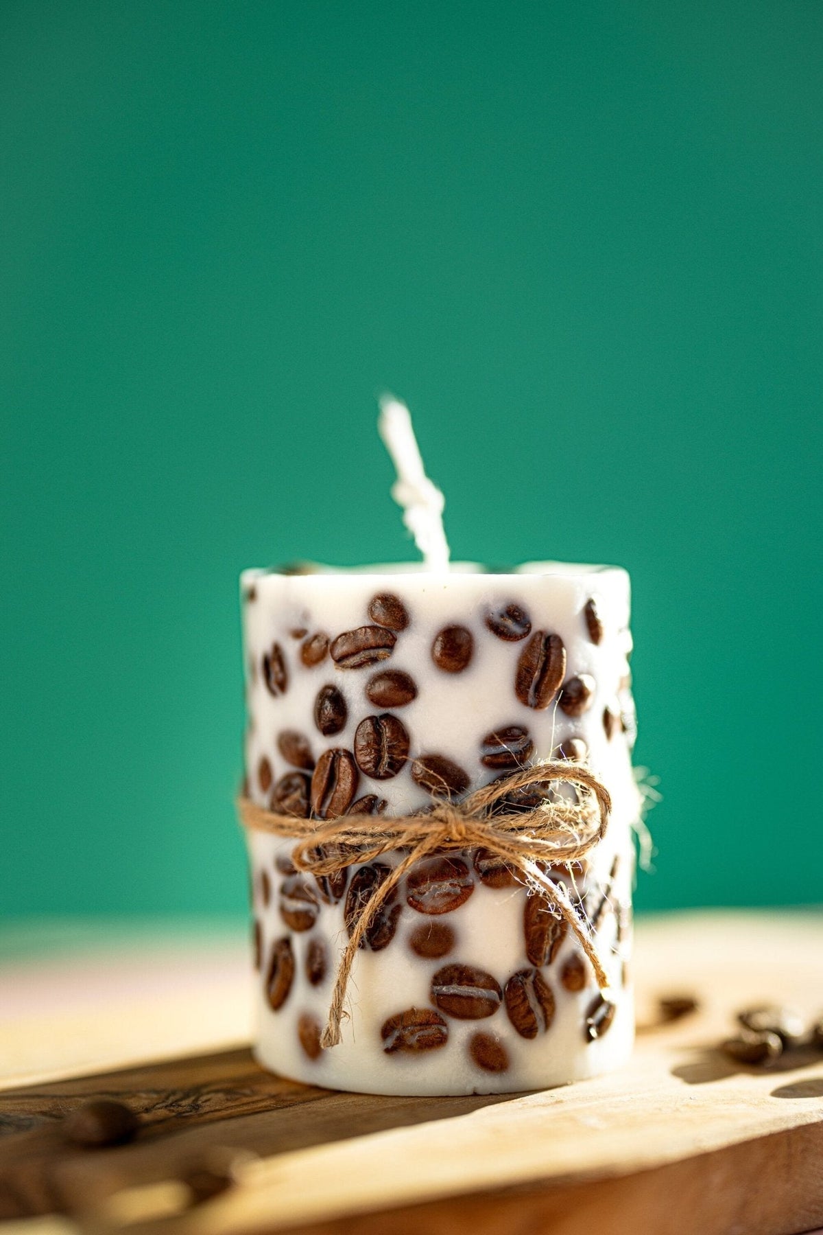 Handcrafted Coffee Bean Pillar Candle
