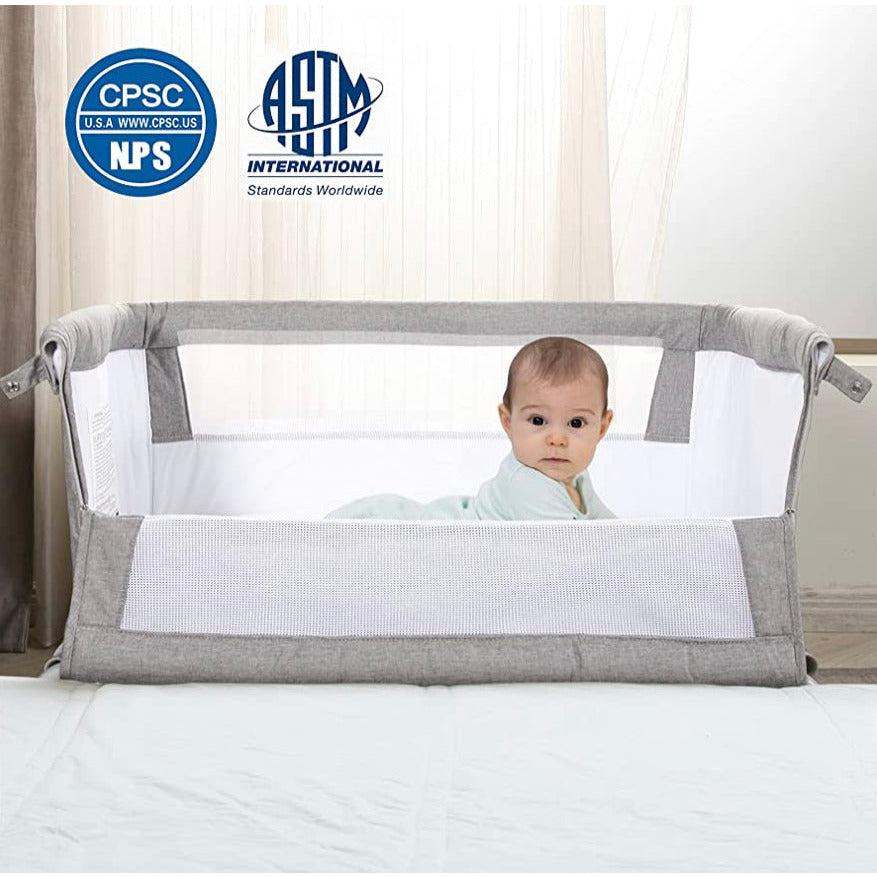 Adjustable Bedside Crib with 9 Height Positions,
