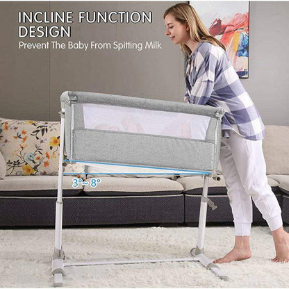 Adjustable Bedside Crib with 9 Height Positions,