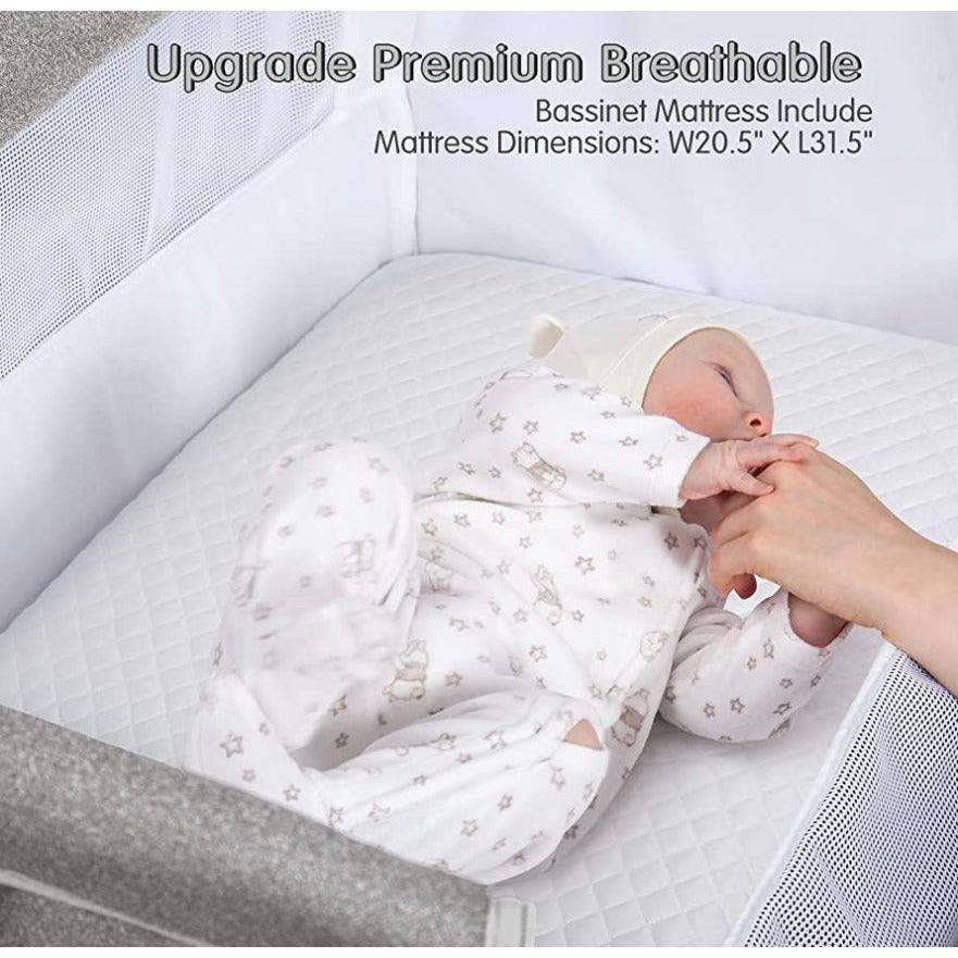 Adjustable Bedside Crib with 9 Height Positions,