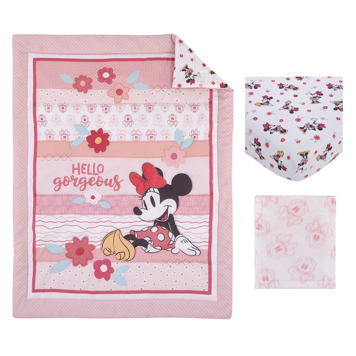 Minnie Mouse Hello Gorgeous Pink and White Floral