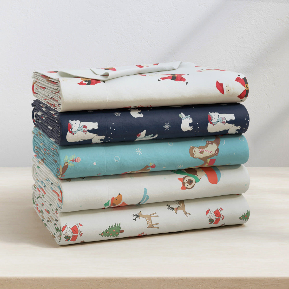 Turkish Cotton Christmas Flannel Sheet Set