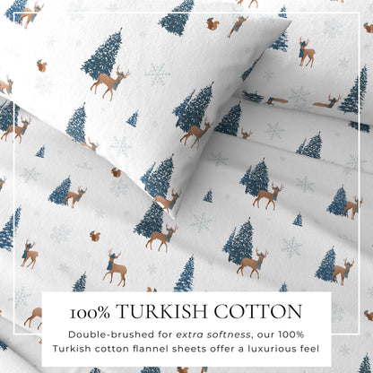 Turkish Cotton Christmas Flannel Sheet Set