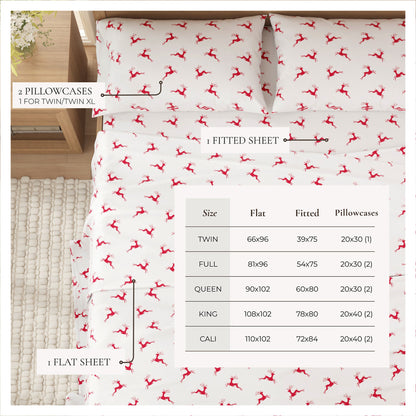 Turkish Cotton Christmas Flannel Sheet Set