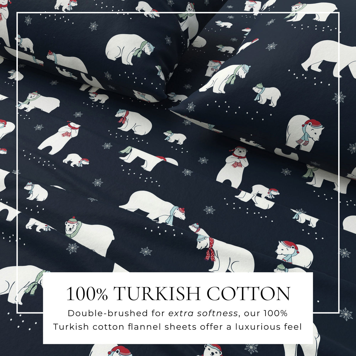 Turkish Cotton Christmas Flannel Sheet Set