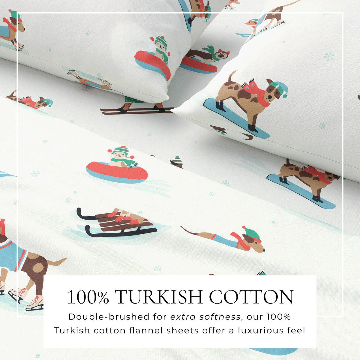Turkish Cotton Christmas Flannel Sheet Set