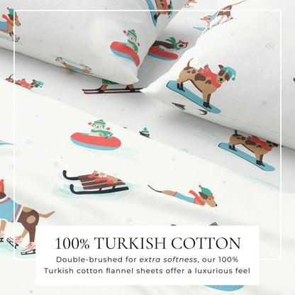 Turkish Cotton Christmas Flannel Sheet Set