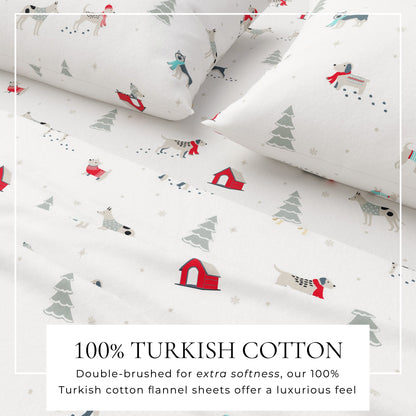 Turkish Cotton Christmas Flannel Sheet Set