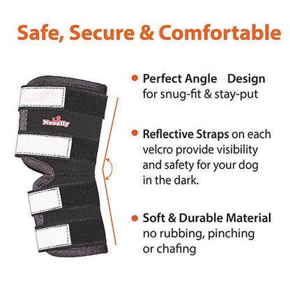 Rear Leg Hock Brace with Safety Reflective Straps for Large Dogs