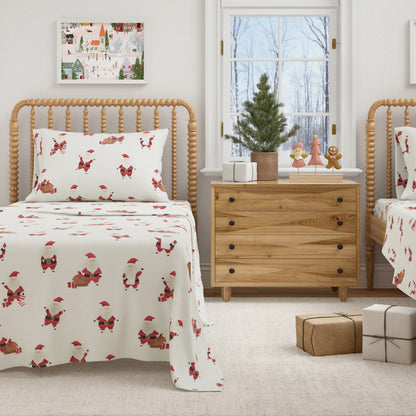 Turkish Cotton Christmas Flannel Sheet Set