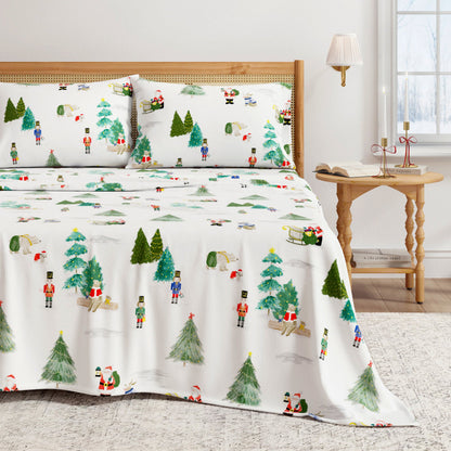 Turkish Cotton Christmas Flannel Sheet Set