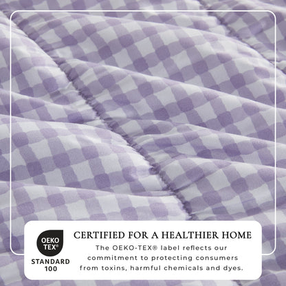 Gingham Printed Quilt Set