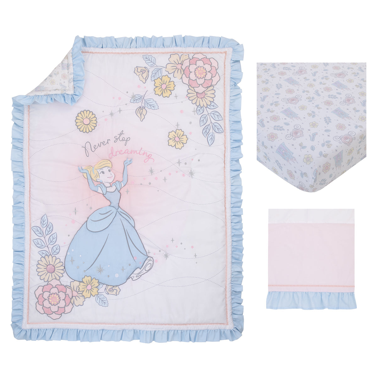 Disney Sweet Princess Light Blue, Pink, and White Cinderella