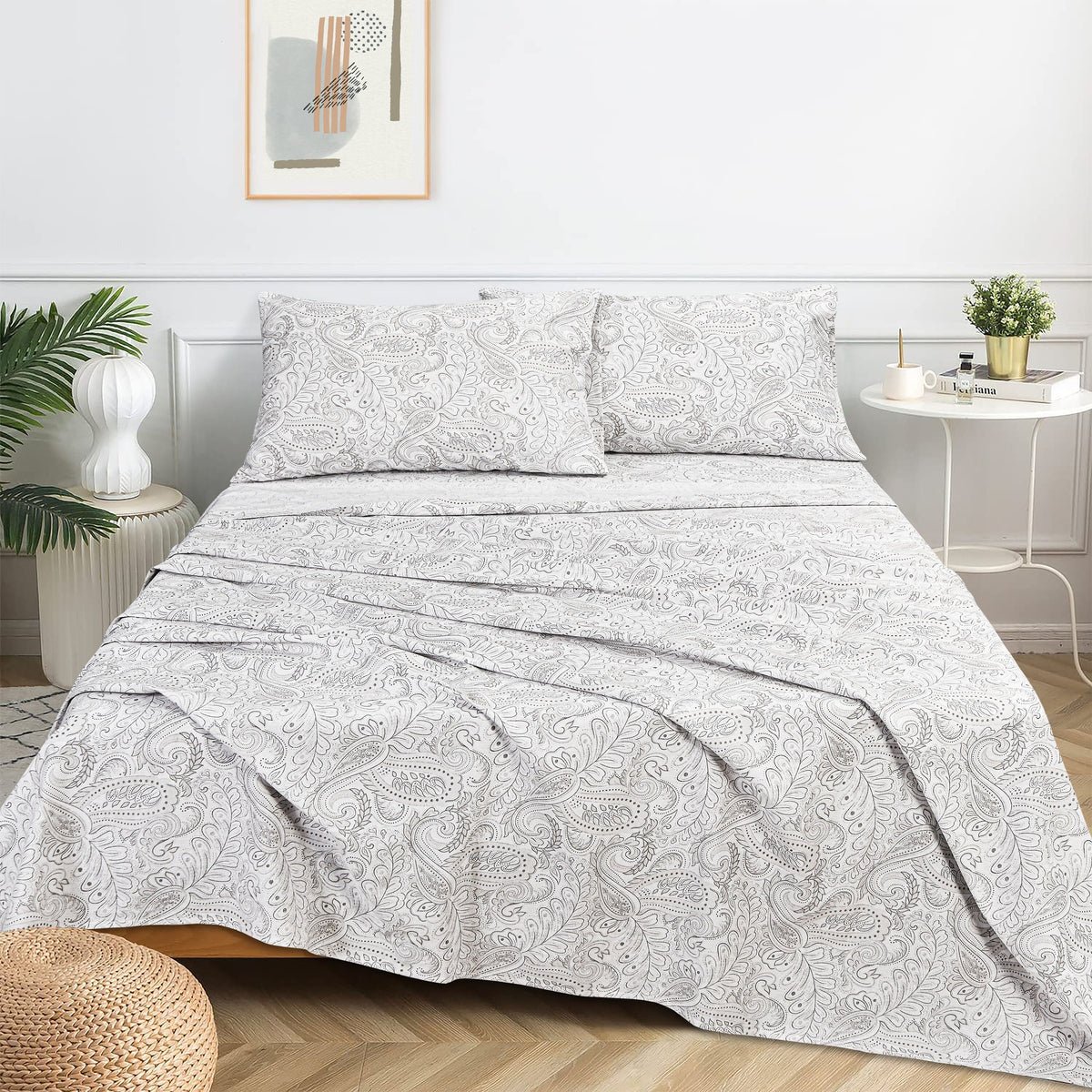Ultra Soft Percale Bed Sheets, Durable, Cool & Crisp 144 Thread Count Fabric