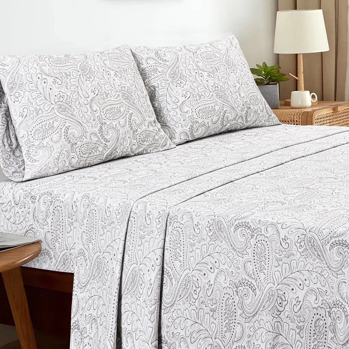 Ultra Soft Percale Bed Sheets, Durable, Cool & Crisp 144 Thread Count Fabric