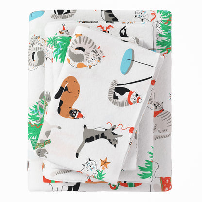 Turkish Cotton Christmas Flannel Sheet Set