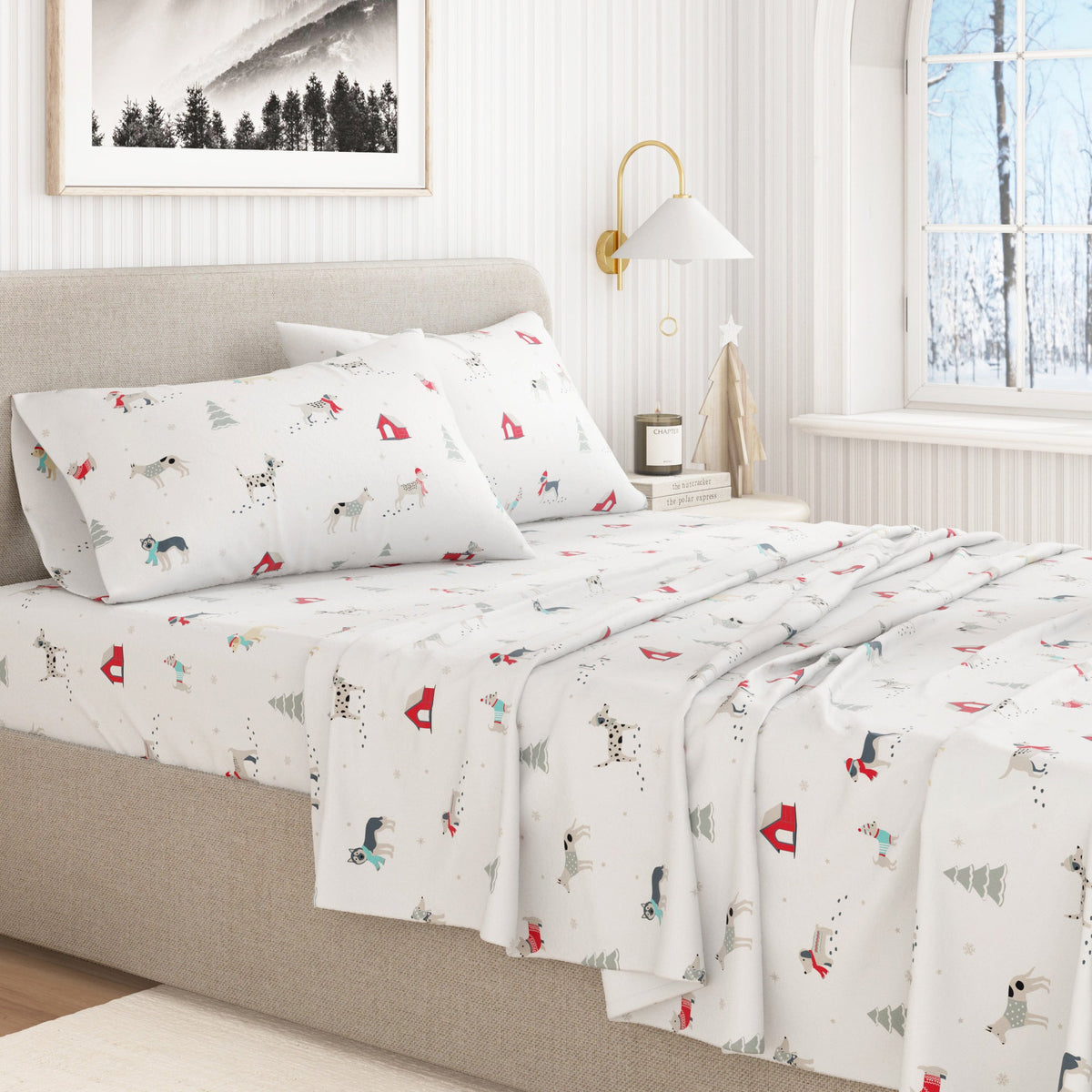 Turkish Cotton Christmas Flannel Sheet Set