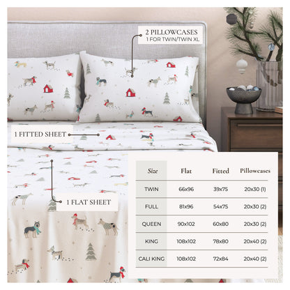 Turkish Cotton Christmas Flannel Sheet Set