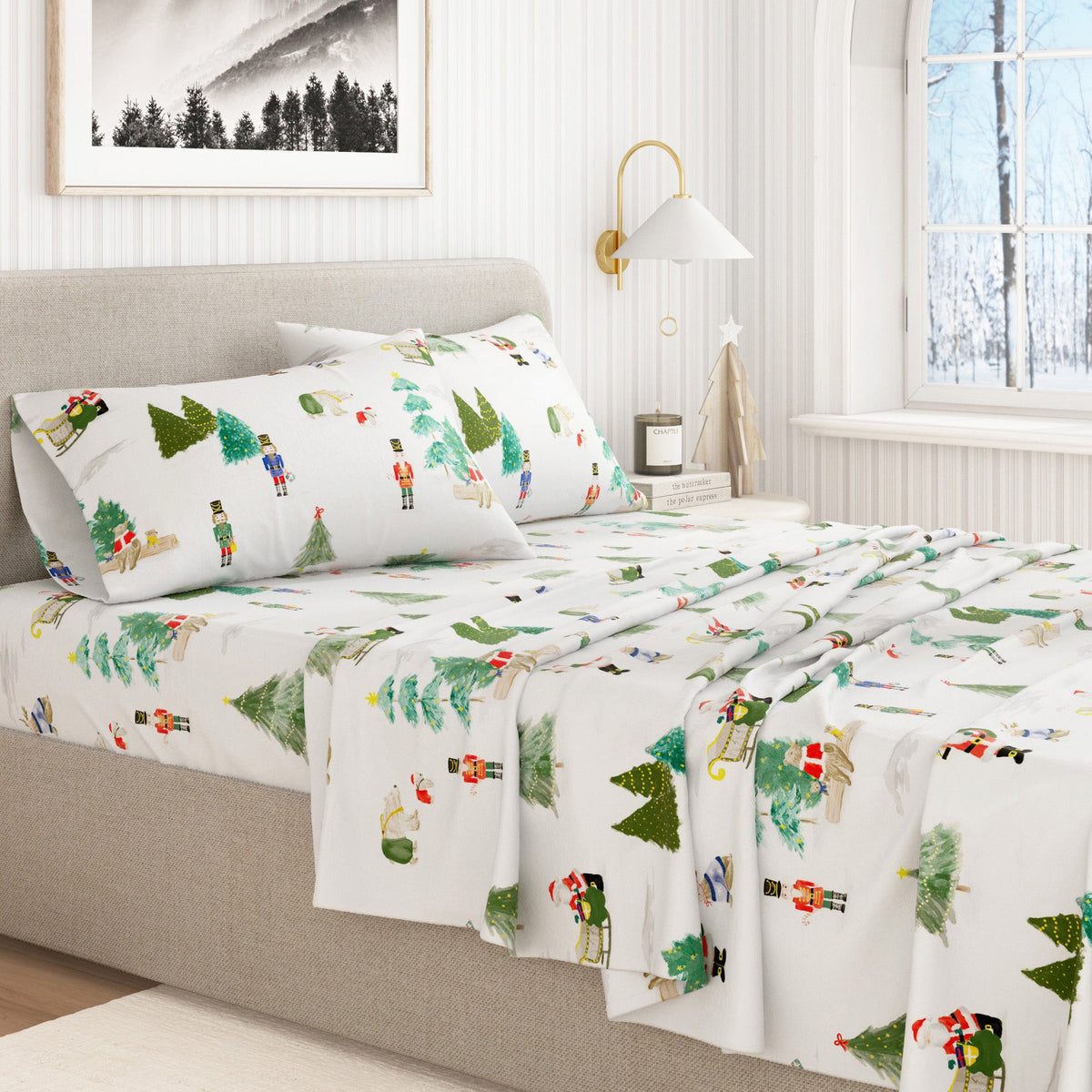 Turkish Cotton Christmas Flannel Sheet Set