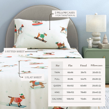 Turkish Cotton Christmas Flannel Sheet Set