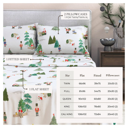 Turkish Cotton Christmas Flannel Sheet Set
