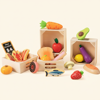 Wooden Play Food for Play Kitchen