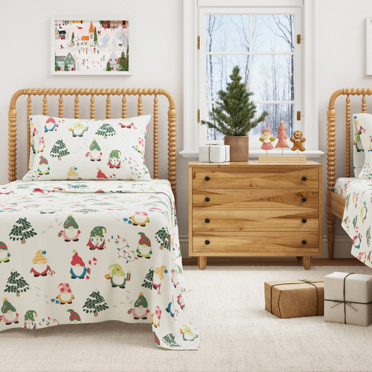 Turkish Cotton Christmas Flannel Sheet Set