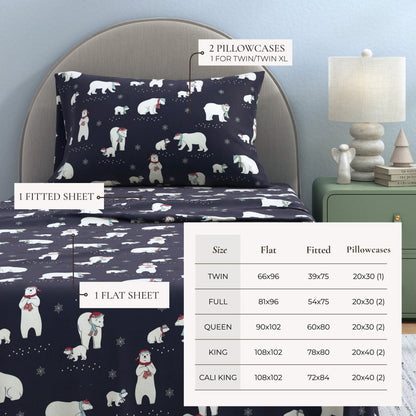 Turkish Cotton Christmas Flannel Sheet Set