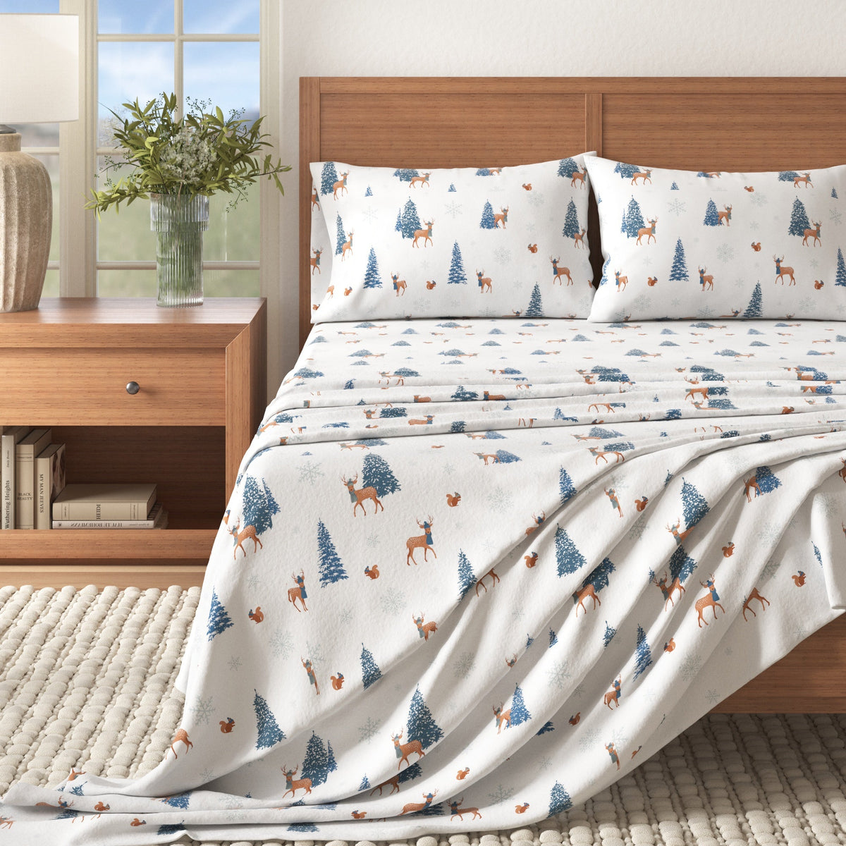 Turkish Cotton Christmas Flannel Sheet Set