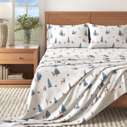 Turkish Cotton Christmas Flannel Sheet Set